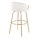 Claire - Contemporary / Glam Fixed Height Bar Stool (Set of 2) Round Footrest (Set of 2) by HouseOfZazla