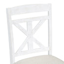 5-Piece Retro Functional Dining Table Set Extendable Round Table and 4 Upholstered Chairs for Dining Room and Living Room (Brown+Antique White)