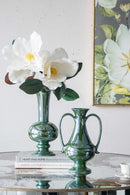 Round Dining Table With Elegant Floral Design And Mirrored - Silver Multi by HouseOfZazla
