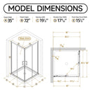 36" D x 36" W x 72" H Corner Shower Enclosure by HouseOfZazla