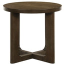 Kessler 2-piece Round Sculptural Wood Coffee Table Set Brown
