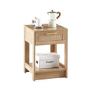 15.75" Rattan End Table With Drawer, Modern Nightstand, Side Table For Living Room, Bedroom by HouseOfZazla