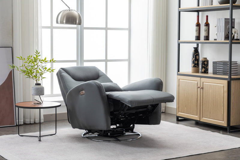 4 Modes Of Intelligent Voice Control,Atmosphere Lamp,Bluetooth Music Player,USB Ports,Back And Forth Swing, 270 Degree Swivel Power Recliner