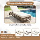 Outdoor Lounge Chair With 5 Position Backrest With Cushion And Wheels by HouseOfZazla