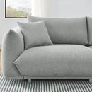 90.5" Modern Couch for Living Room Sofa, Solid Wood Frame and Stable Metal Legs, 2 Pillows, Sofa Furniture for Apartment