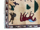 4x6 Rug Handmade Zagros Quality Wool Horses Tribal Hand-Knotted Rug Veggie Dye