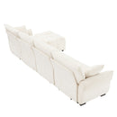 Sofa Set With Ottoman And Pillows, Textured, High Resilience Cushions