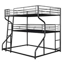Industrial Triple Bunk Bed With Dual Ladders Frame, Space Saving Design by HouseOfZazla