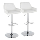Daniella - Contemporary Adjustable Barstool With Swivel With Rounded Rectangle Footrest (Set of 2) by HouseOfZazla