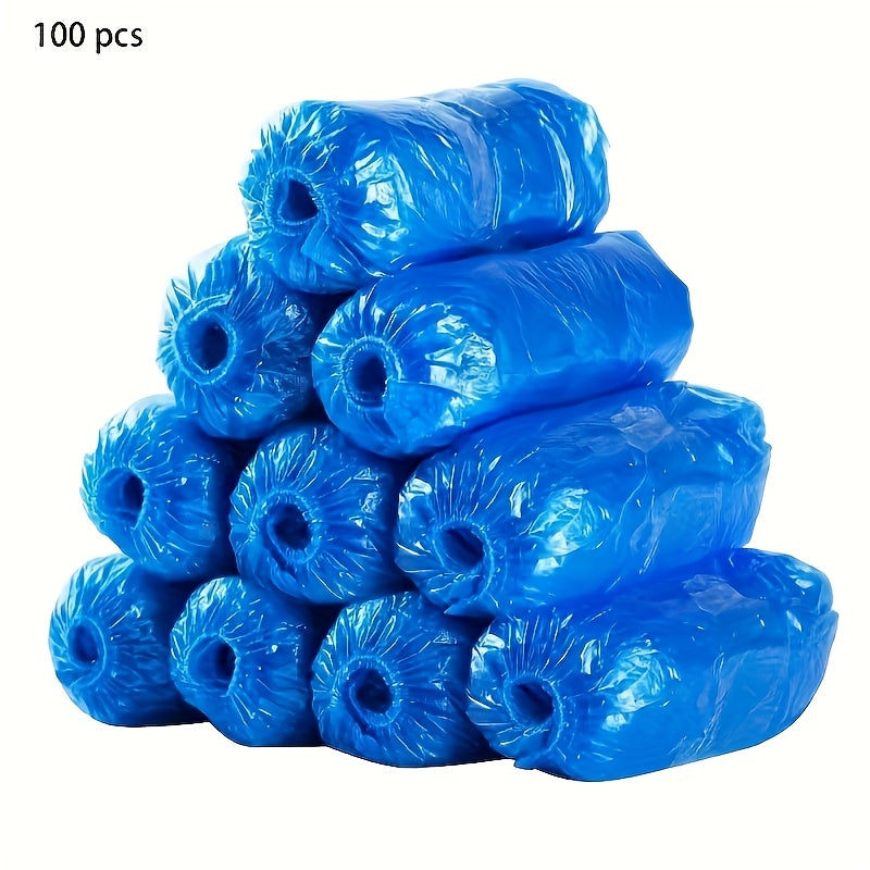 100-Pack: Disposable Plastic Shoe Covers – Waterproof & Slip-Resistant, photo 3 of 6