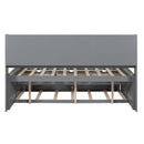 Captain Bed With Built In Bookshelves, 3 Storage Drawers, And Trundle