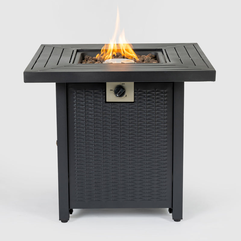28-inch Iron Square Propane Fire Pit Table