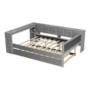 Upholstered Platform Bed With Storage Shelves, Desk, Charging Station And Trundle by HouseOfZazla