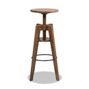 Spencer - Minimalist Oak Adjustable Bar Counter Stool - Walnut Brown Oak by HouseOfZazla
