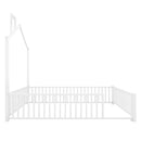 Metal House Platform Bed With Guardrail And Chimney by HouseOfZazla