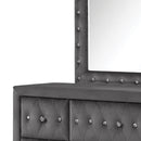 Sophia - Tufted Mirror - Gray by HouseOfZazla
