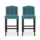 Vienna - Contemporary Fabric Tufted Wingback Counter Stools (Set of 2)