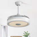 Invisible Ceiling Fan With Remote Control And 36W LED Light, 120V DC Motor, 3 Blades - White by HouseOfZazla
