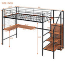 Loft Bed With Desk And Grid, Stylish Frame With Lateral Storage Ladder And Wardrobe by HouseOfZazla
