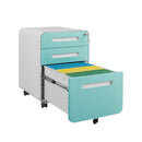 3 Drawer Mobile File Cabinet Under Desk Office, Simple Style Versatile Storage Cabinet For Legal / Letter / A4 Files, 5 Wheel Design Anti-Tilting Cold Rolled Steel Waterproof Moisture-Proof by HouseOfZazla