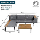 Luxury L-Shaped Acacia Wood Outdoor Sectional Sofa Set by HouseOfZazla