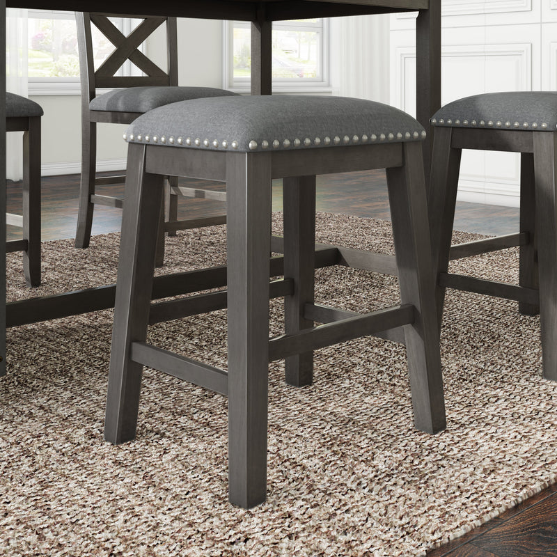 5 Pieces Counter Height Rustic Farmhouse Dining Room Wooden Bar Table Set with 4 stools, Gray