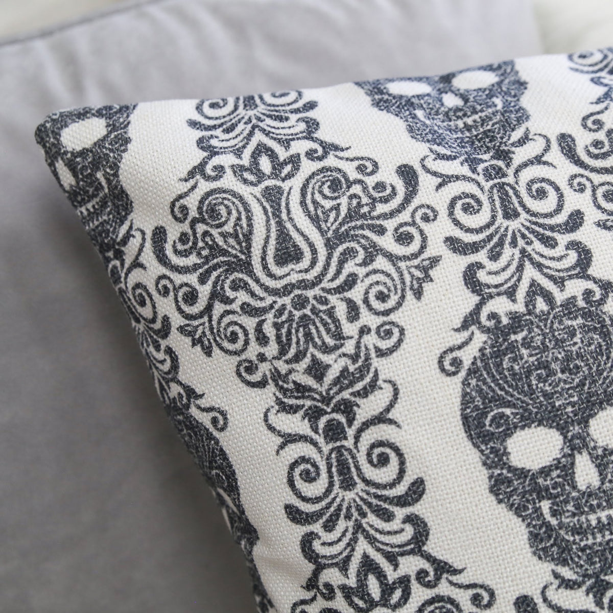 Gothic Damask Skull Throw Pillow, photo 3 of 6