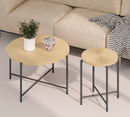 Radial - Pattern Coffee And End Table Set Waterproof Cover, Distressed Cylindrical Design (Set of 2) by HouseOfZazla