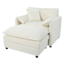 Oversized Chair With Movable Ottoman, Soft Upholstered Lounge Chair by Unique Piece Furniture
