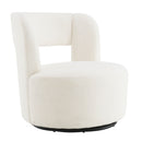 Swivel Comfy Round Barrel Chair With Soft Teddy Fabric For Living Room by HouseOfZazla