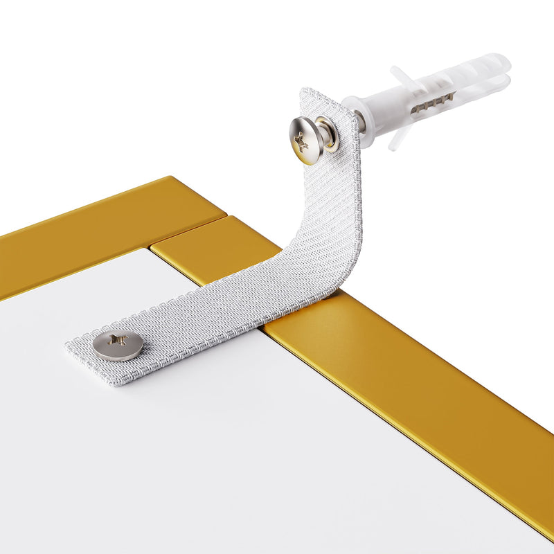 74.8" Tall Modern Corner Bookshelf,Fan-Shaped bookcase with 1 Drawer and 2 Doors, Wooden Standing Corner Shelf with Gold Metal Frame for Living Room,Home Office,White