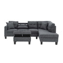 Camden - Power Sectional Sofa With Storage Ottoman And Built In Charging Ports - Gray by Unique Piece Furniture