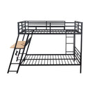 Full Size Bunk Bed With Built In Desk, Light, And 2 Drawers - Black by HouseOfZazla