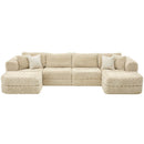 Modular Sectional Sofa, Boneless Couch With 2 Movable Ottomans by HouseOfZazla