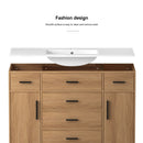 Bathroom Vanity With Abundant Storage 2 Soft Close Doors And 6 Drawers by HouseOfZazla