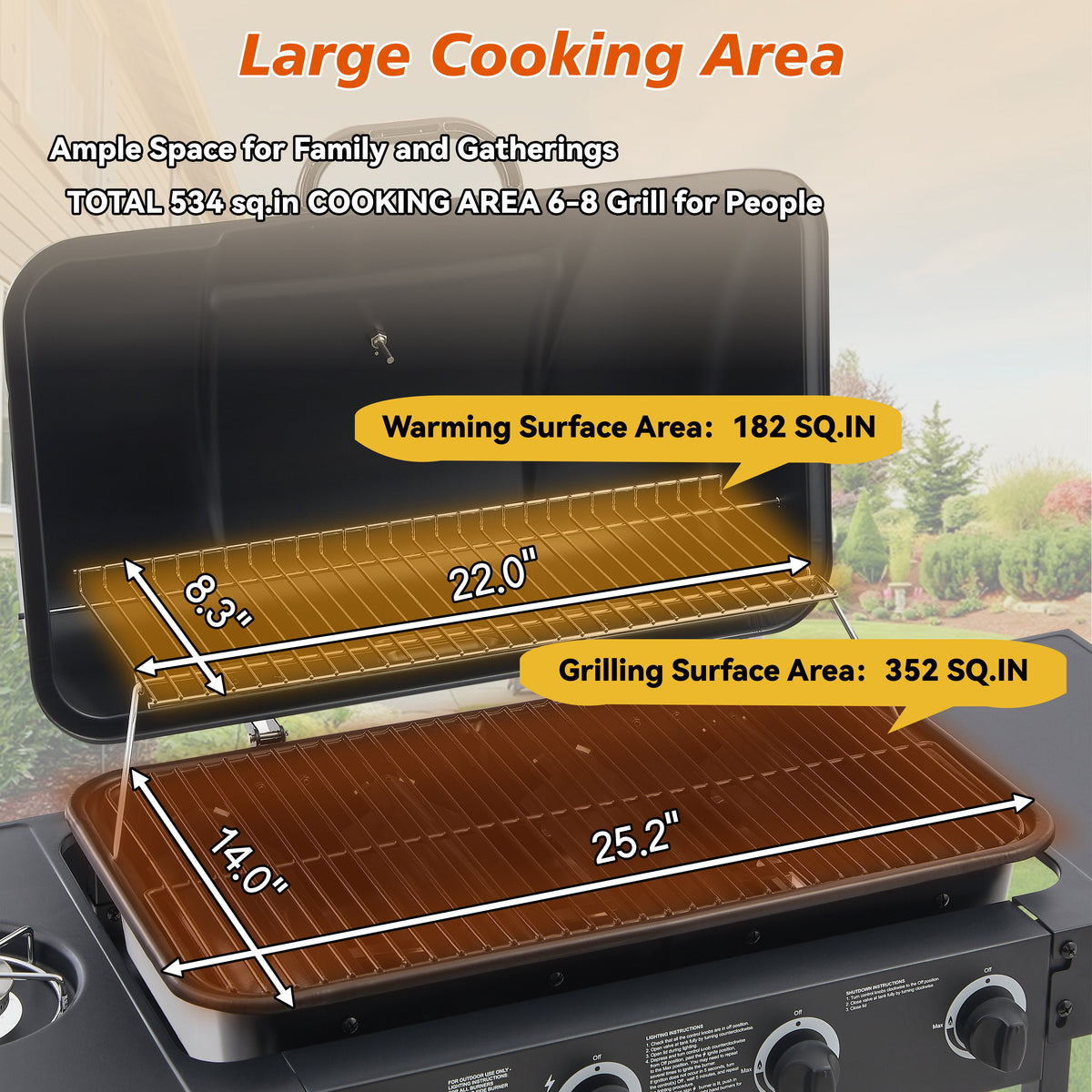 4 Burner Propane Gas BBQ Grill with Side Burner, photo 4 of 10