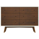 Dresser 6 Drawer - Dark Brown / White by Unique Piece Furniture