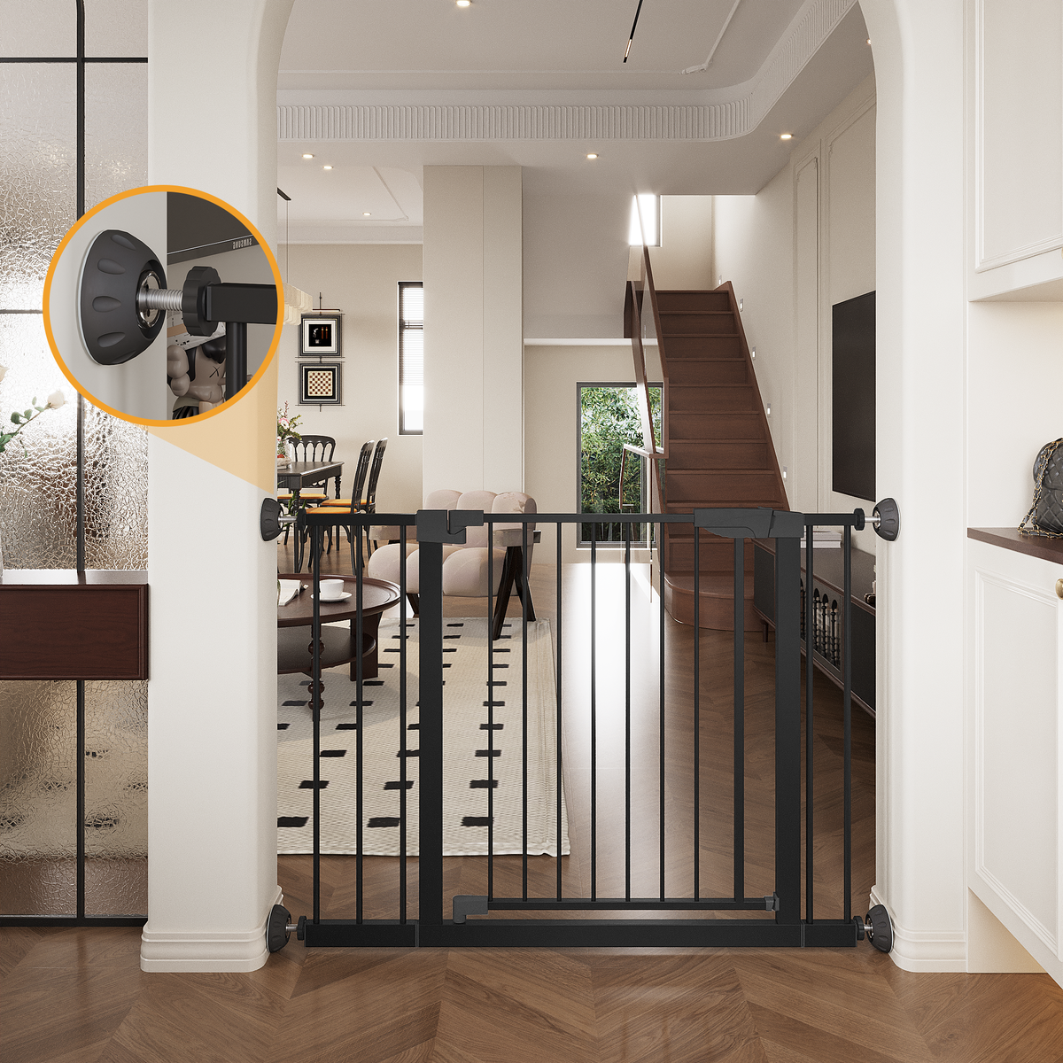 Wide Baby Gate with Wall Protector for Stairs and Doorways, photo 7 of 10