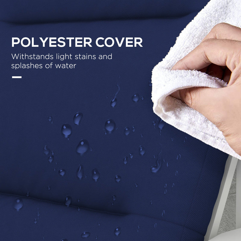 2 Piece Adirondack Chair Cushions, 59 x 20.5 x 2 inch Outdoor Chair Cushions for Fire Pit Chairs with Seat, Back, Ties, Water Repellent Replacement Patio Seat Pads, Blue