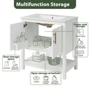 Elegant Bathroom Vanity With Ceramic Sink And Versatile Storage by HouseOfZazla