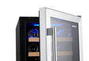 15 Inch Wine Cooler Refrigerators 28 Bottle Fast Cooling Low Noise Wine Fridge with Professional Compressor Stainless Steel, Digital Temperature Control Screen Built-in or Freestanding