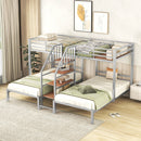 Metal Bunk Bed With Storage Shelves Staircase by Unique Piece Furniture