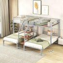 Metal Bunk Bed With Storage Shelves Staircase by Unique Piece Furniture