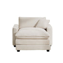 Classic Modern Comfortable Single Chair Deep Seat Sofa With Footstool