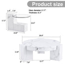 A modern, fashionable, and durable marble textured MDF coffee table with a side table. Match with multiple scenes. Suitable for living room and bedroom.