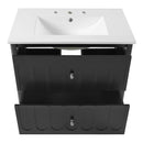 Floating Bathroom Vanity With Oval Knobs & Round Edge, Soft Close Drawer Slides by HouseOfZazla