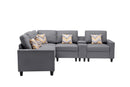 Nolan - Fabric 6 Piece Sectional Sofa With Pillows And Interchangeable Legs by HouseOfZazla
