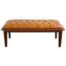Arden - Bench With Buttons - Brown / Rustic / Tan by HouseOfZazla