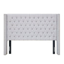 Transitional Upholstery Headboard With Tufted Buttons And Nailhead Trim by HouseOfZazla