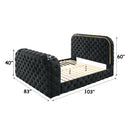 Kana - Eastern King Bed With LED, Fireplace & TV Stand - Black by HouseOfZazla